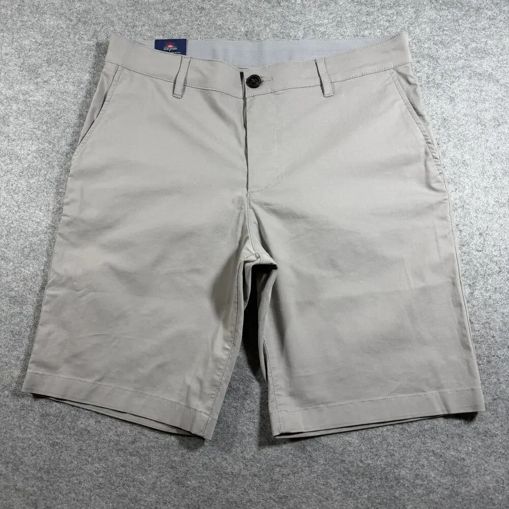 Faherty Movement Chino Shorts Mens 30 Gray Coolmax Stretch Golf NWT Cotton Blend